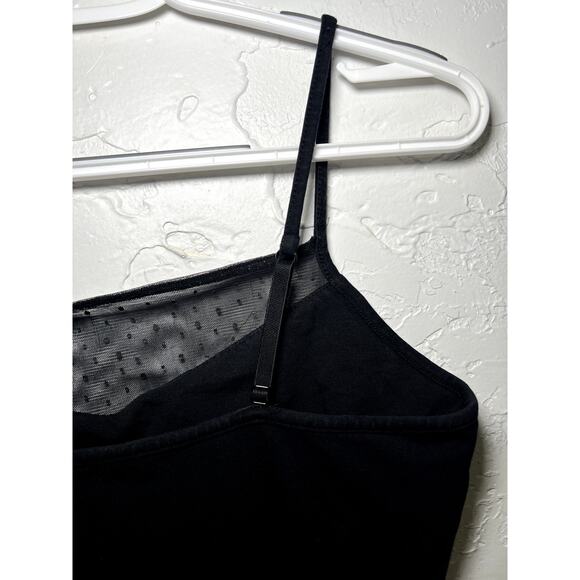 Express jeweled stretch mesh trim cami tank top built in bra womens medium y2k - Picture 3 of 9